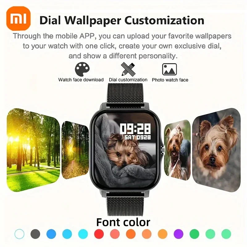 XIAOMI Smart Watch+Earphones Sport Fitness Watches Heart Rate Monitor Waterproof Smartwatch Women Men Gift For Phones Android