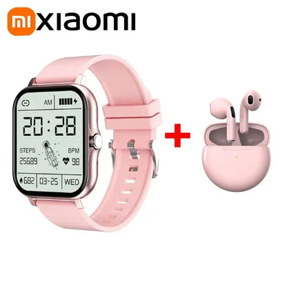 XIAOMI Smart Watch+Earphones Sport Fitness Watches Heart Rate Monitor Waterproof Smartwatch Women Men Gift For Phones Android