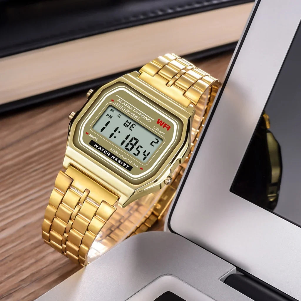 2024 Digital Watches for Men Sports Waterproof Bracelet Clock Gold Electronice LED Wristwatch Women Casucal Montre Homme Relogio